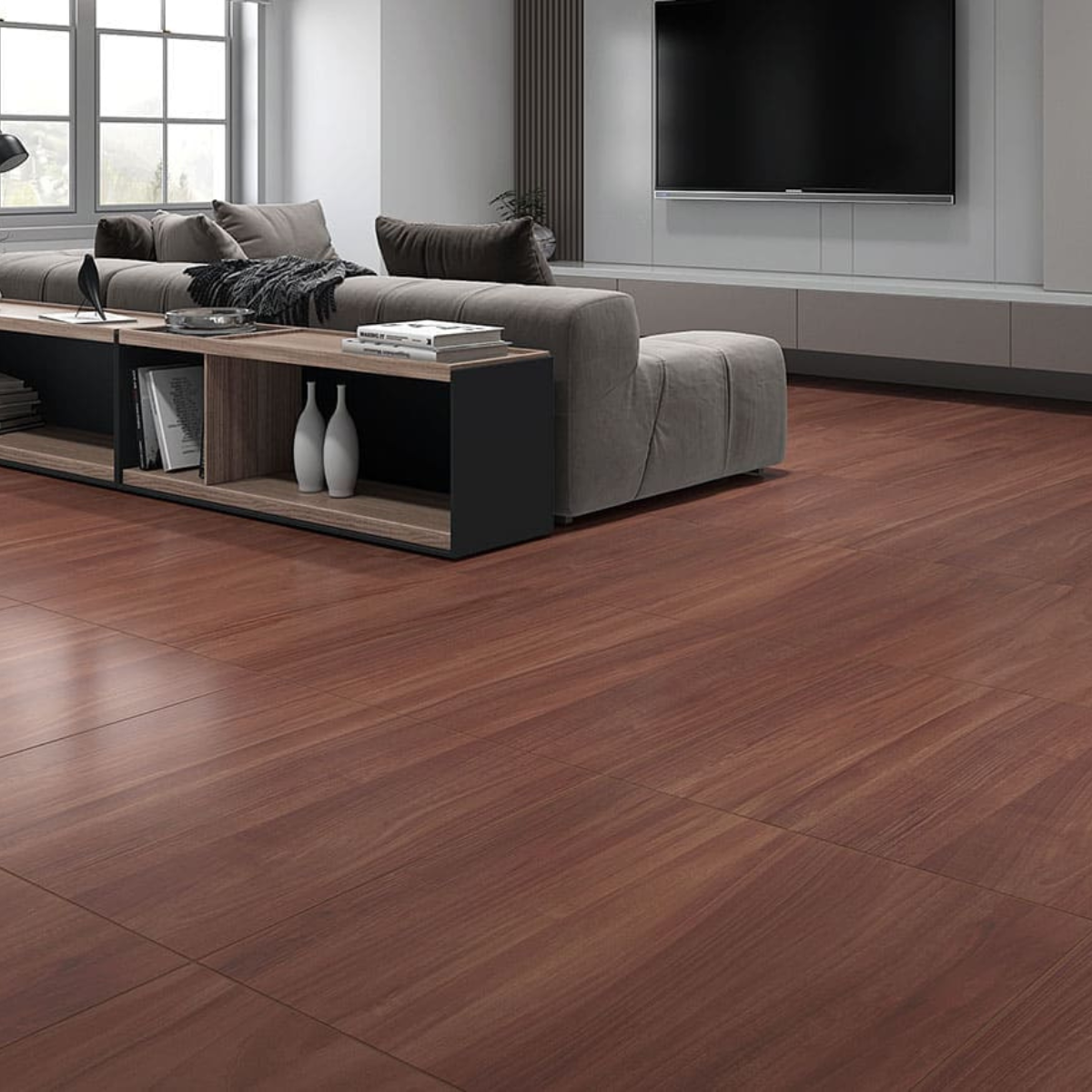 PISO ROBLE DARK MATE RT FORMIGRES 66x66 - Imagem 2