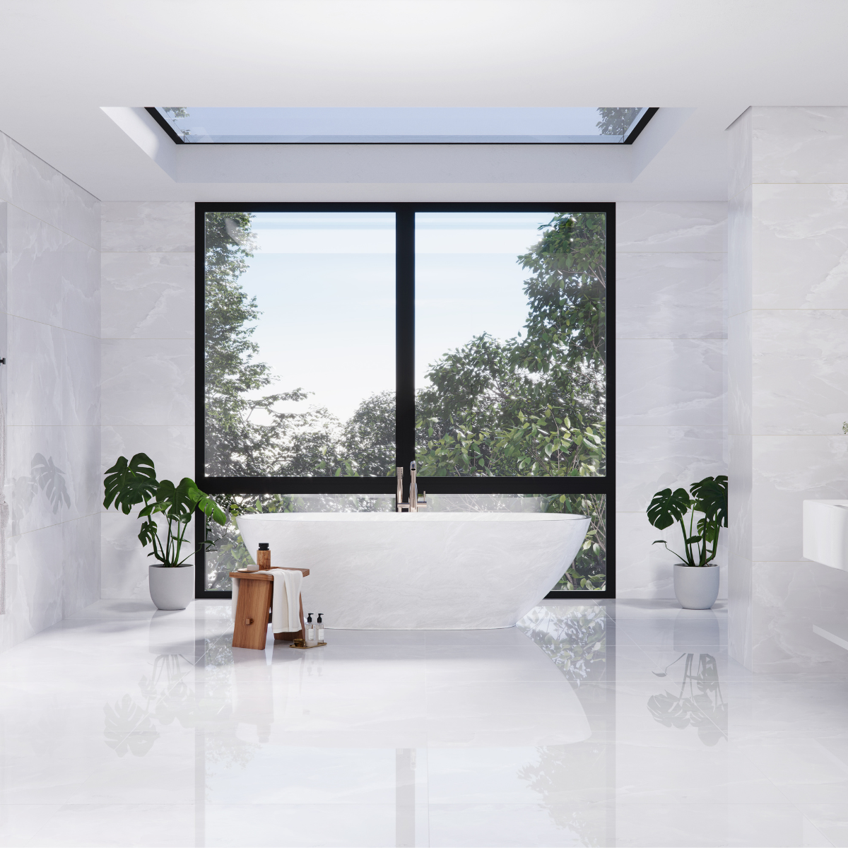 PORCELANATO GRAN BIANCO ONICE LUX CASTELLI 62X121 - Imagem 2