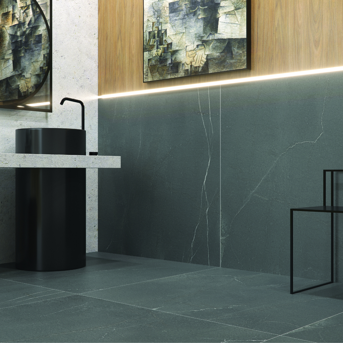 PORCELANATO CASTEL DEL BASALTO CASTELLI 62X122 - Imagem 2